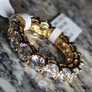 Cz men's ring gold plated